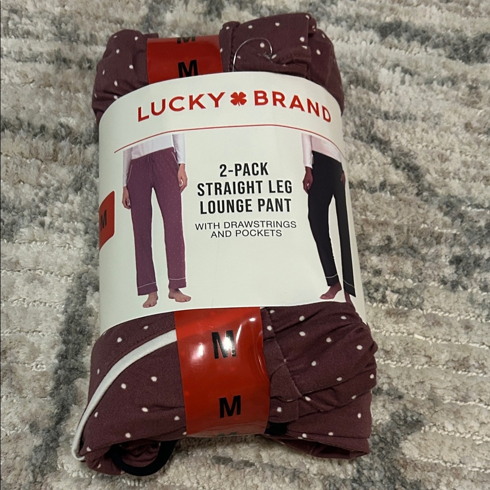 Lucky Brand Maroon Polka Dot Lounge Pants